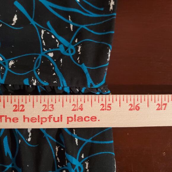 Ulla Popken V-Neck Maxi Dress Pockets Plus Size 24/26 Abstract Scribble Print - Picture 12 of 13